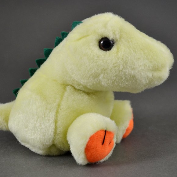 Dinky the Yellow Dinosaur Puffkins by Swibco Style 6633 Bean Bag Plush - Picture 2 of 8